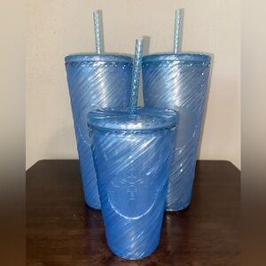 Starbucks Blue Tumbler Set with Straws